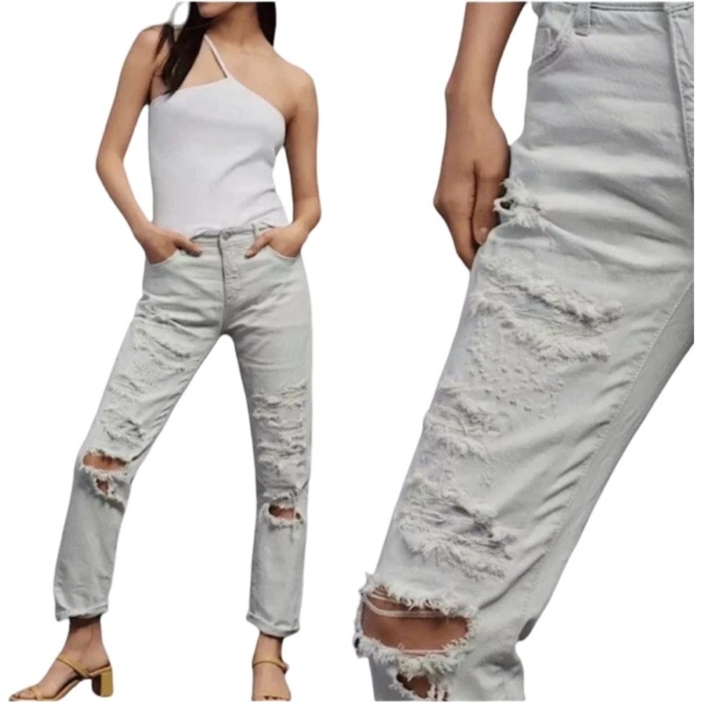 PILCRO and the Letterpress Slim Boyfriend Distressed Jeans Light Wash Size 31‎